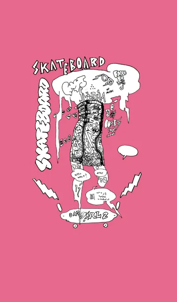 [LINE着せ替え] SKATEBOARD GRAFFITI pinkの画像1