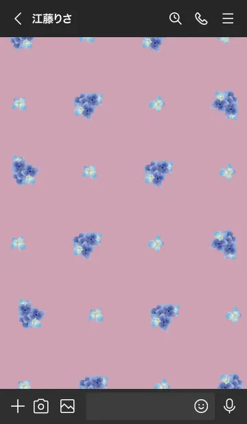 [LINE着せ替え] ブラックとピンク : 紫陽花の画像3