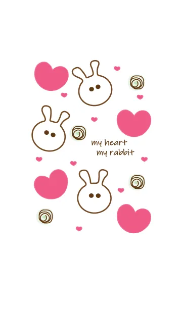 [LINE着せ替え] Cute heart & Cute rabbit 7の画像1