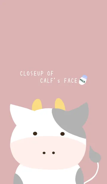 [LINE着せ替え] シンプルな仔牛ちゃん ピンクベージュの画像1