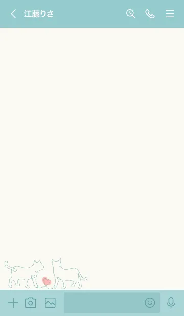 [LINE着せ替え] SIMPLE CAT - 白 and 青 -の画像3