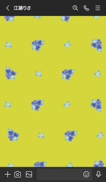 [LINE着せ替え] ブラックとイエロー : 紫陽花の画像3