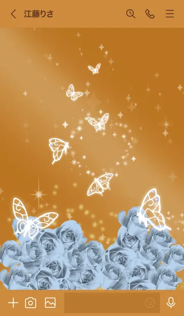 [LINE着せ替え] オレンジ : 6月のムーンストーンと蝶の画像3