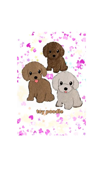 [LINE着せ替え] toy poodle トイプードル 白 卵色の画像1