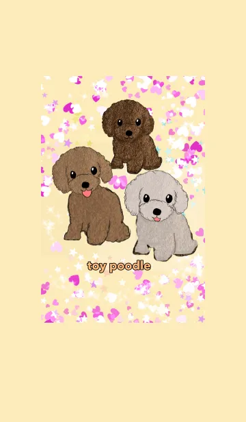 [LINE着せ替え] toy poodle トイプードル 卵色の画像1