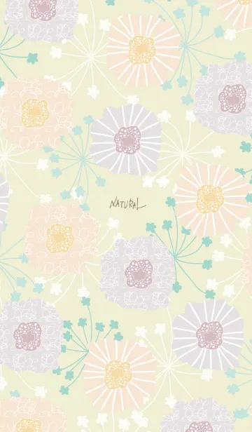 [LINE着せ替え] 北欧風 ベージュ お花25の画像1