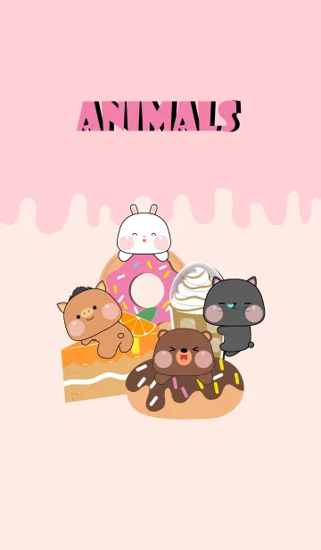 [LINE着せ替え] Animals Love  Food  Theme2 (JP)の画像1