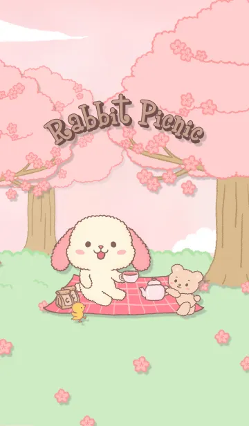 [LINE着せ替え] うさぎのピクニックタイム。の画像1