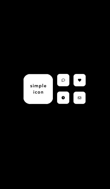 [LINE着せ替え] simple icon | black whiteの画像1