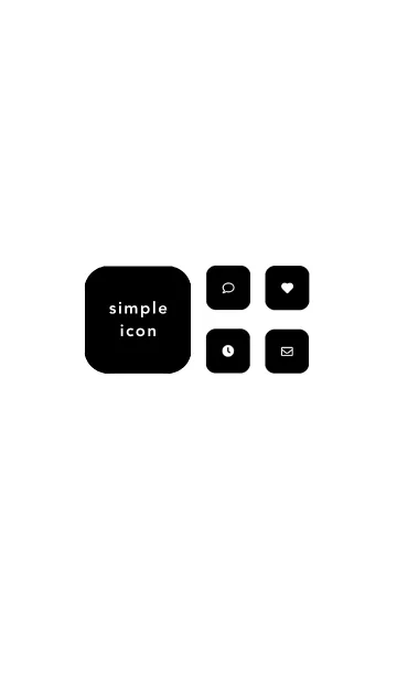 [LINE着せ替え] simple icon | white blackの画像1