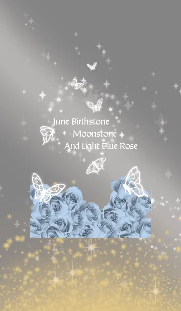 [LINE着せ替え] グレー : 6月のムーンストーンと蝶の画像1