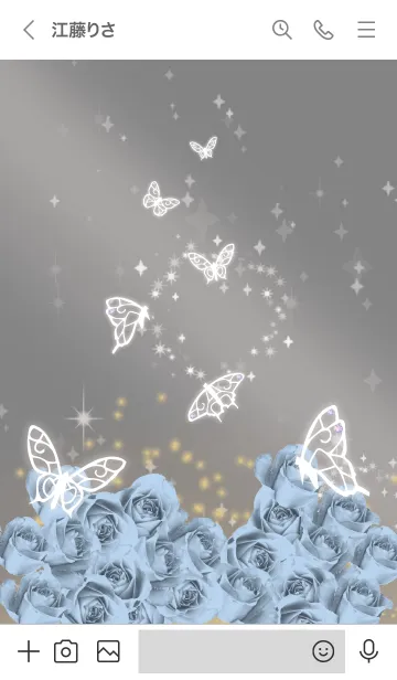[LINE着せ替え] グレー : 6月のムーンストーンと蝶の画像3