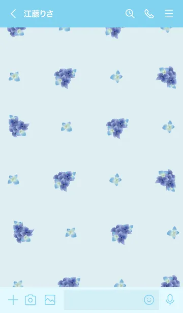 [LINE着せ替え] 青 : 紫陽花の画像3