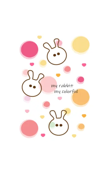 [LINE着せ替え] Colorful rabbit 7 :)の画像1