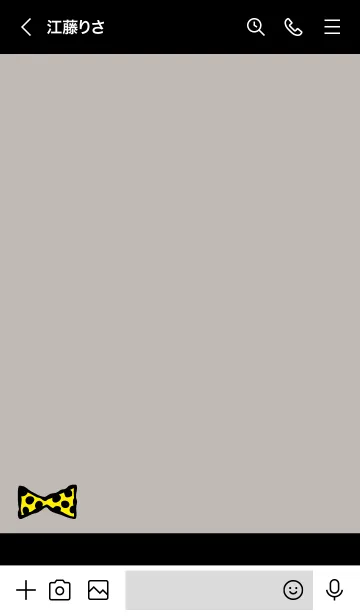 [LINE着せ替え] 水玉リボン ブラック×イエローの画像3