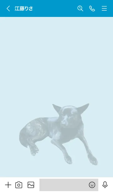 [LINE着せ替え] 甲斐犬（かいけん）- キュートブルーの画像3