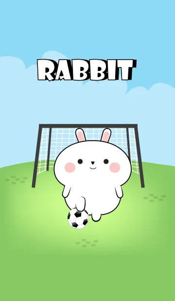 [LINE着せ替え] White Rabbit Love Football Theme (JP)の画像1