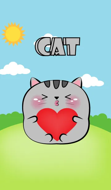 [LINE着せ替え] Chubby Grey Cat  Theme (JP)の画像1