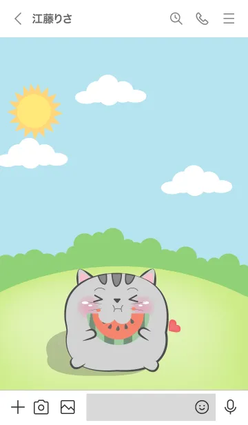 [LINE着せ替え] Chubby Grey Cat  Theme (JP)の画像3