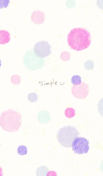 [LINE着せ替え] 水彩 丸 ピンク パープル14の画像1