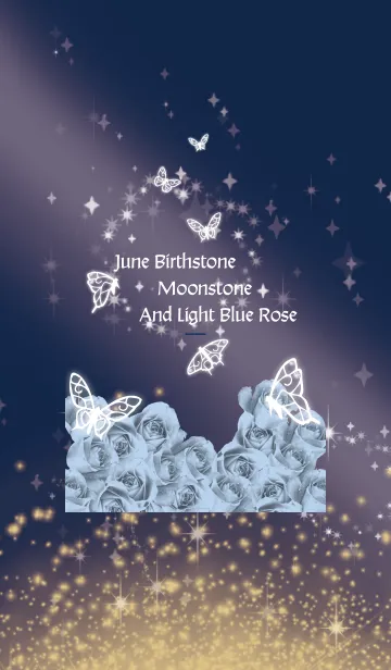 [LINE着せ替え] ネイビー : 6月のムーンストーンと蝶の画像1