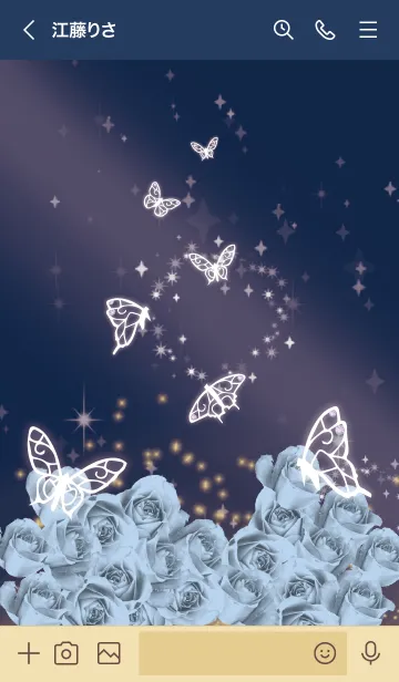 [LINE着せ替え] ネイビー : 6月のムーンストーンと蝶の画像3