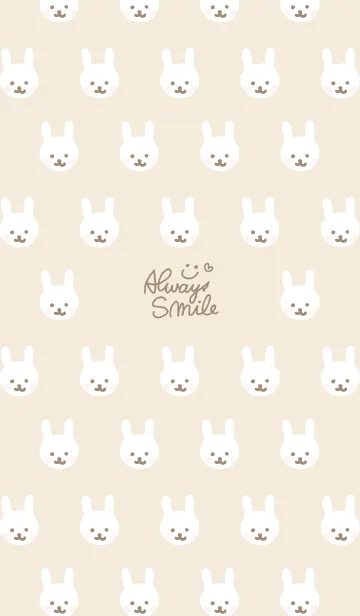 [LINE着せ替え] うさちゃん たくさん ベージュ3の画像1