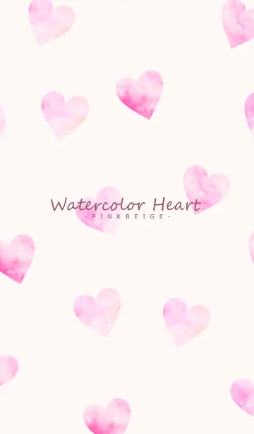 [LINE着せ替え] Watercolor Heart -PINKBEIGE- 45の画像1