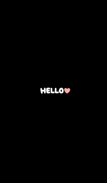[LINE着せ替え] HELLO/黒とピンクハートの画像1
