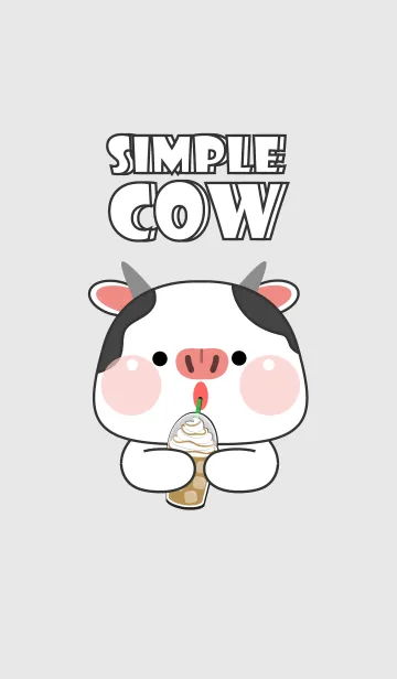 [LINE着せ替え] Simple Cutie Cow Theme (JP)の画像1