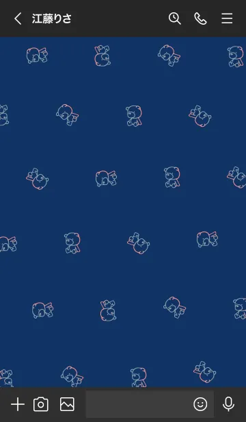 [LINE着せ替え] ネイビー : くまの画像3