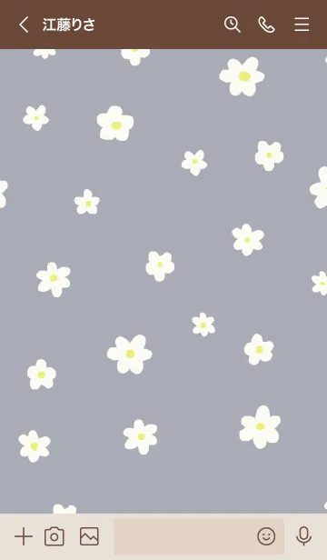 [LINE着せ替え] flower pattern/ vintageblueの画像3