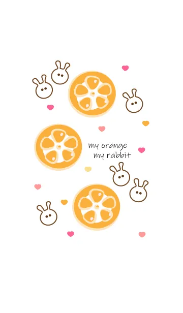 [LINE着せ替え] Sweet orange & sweet rabbit 6の画像1