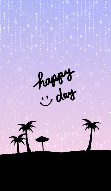 [LINE着せ替え] 星降る空ピンク-スマイル10-の画像1