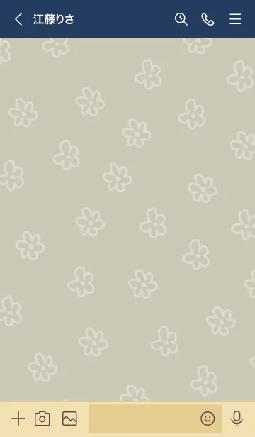 [LINE着せ替え] 白いお花 くすみベージュ2の画像3