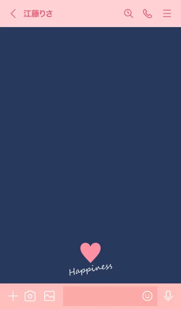 [LINE着せ替え] Small Heart *Navy+Pink 18*の画像3