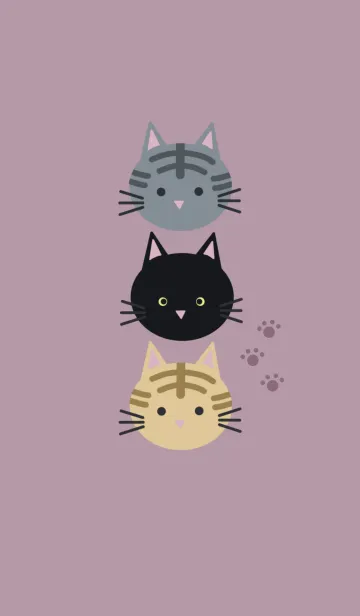 シンプル・ねこ2 くすみピンクの着せ替えメイン画像