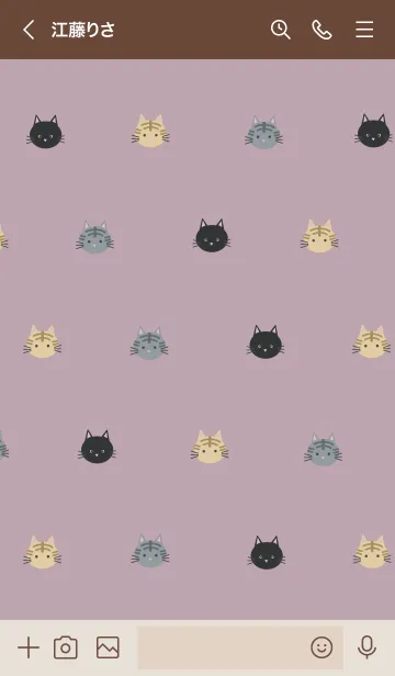 [LINE着せ替え] シンプル・ねこ2 くすみピンクの画像3