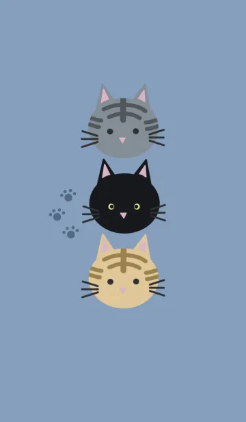 シンプル・ねこ2 くすみブルーの着せ替えメイン画像