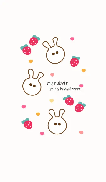 [LINE着せ替え] Rabbit & Strawberry 10の画像1