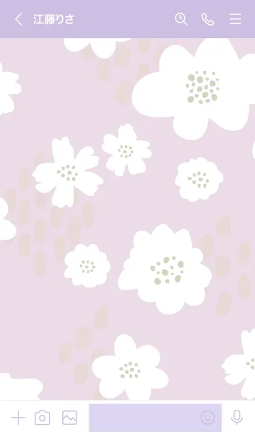 [LINE着せ替え] 白いお花と点々 パープル2の画像3