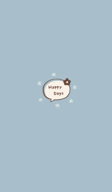 [LINE着せ替え] Happy Days/くすみブルー&ベージュの画像1