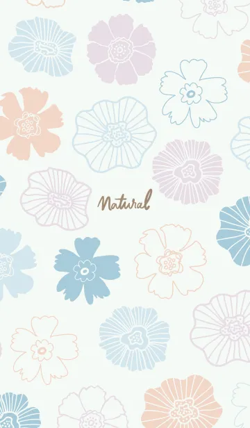 [LINE着せ替え] くすみカラー 花畑 ブルー2の画像1