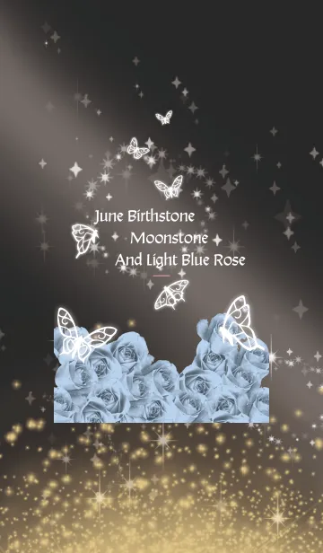 [LINE着せ替え] 黒とピンク : 6月のムーンストーンと蝶の画像1