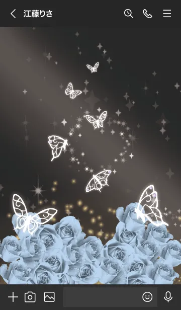 [LINE着せ替え] 黒とピンク : 6月のムーンストーンと蝶の画像3