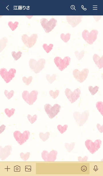 [LINE着せ替え] 水彩 くすみカラー ハート14の画像3