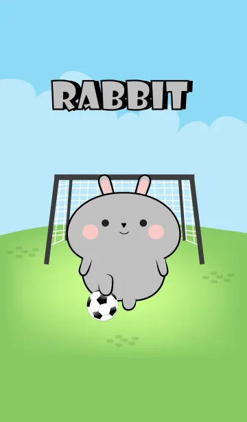 [LINE着せ替え] Grey Rabbit Love Football Theme (JP)の画像1