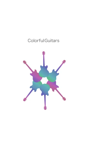 [LINE着せ替え] カラフルなセミアコースティックギターの画像1
