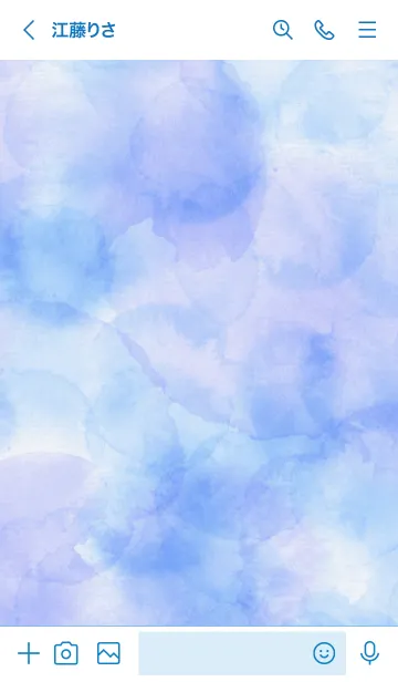 [LINE着せ替え] スマイル-水彩青色2-の画像3