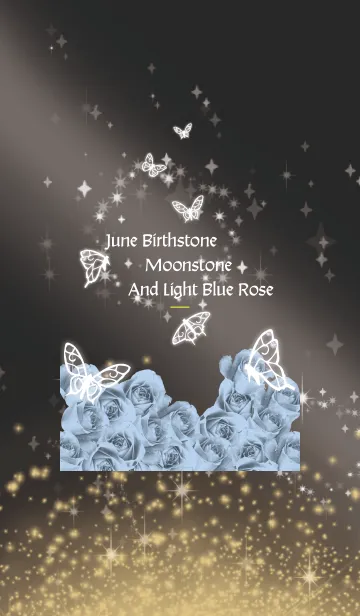 [LINE着せ替え] 黒と黄色 : 6月のムーンストーンと蝶の画像1